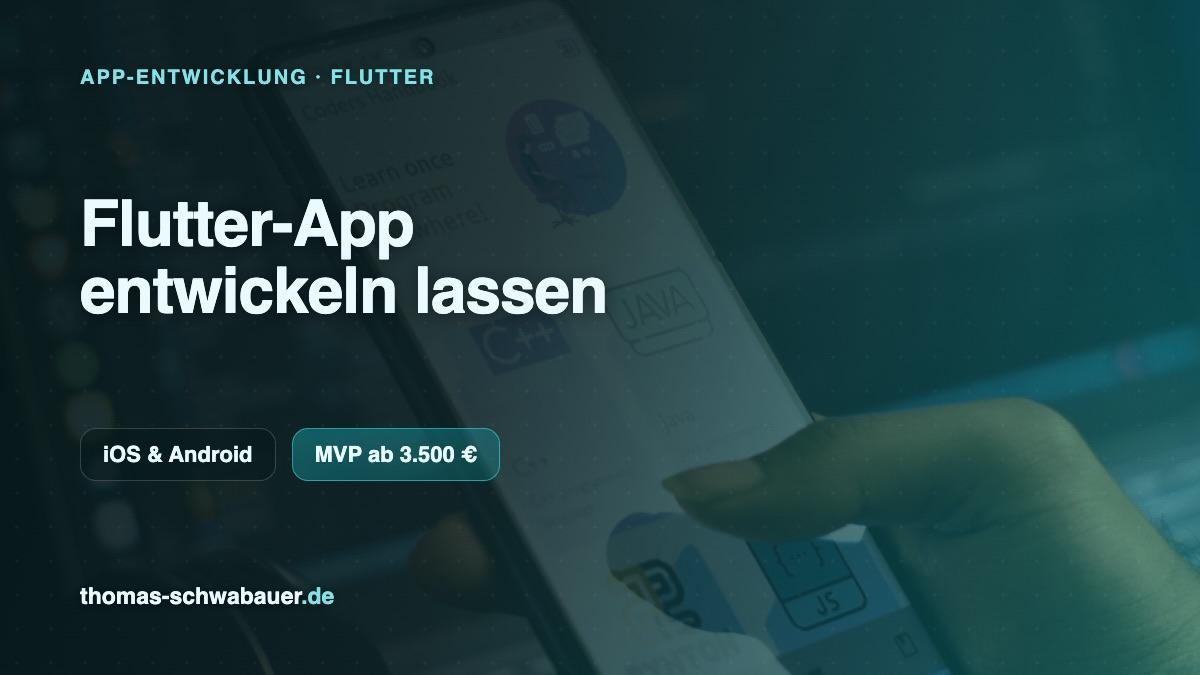 Flutter-App entwickeln lassen – Titelbild zu Mobile-App-Entwicklung